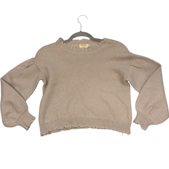 Nation ltd baby alpaca blend distressed crewneck sweater XS gray - Picture 1 of 8